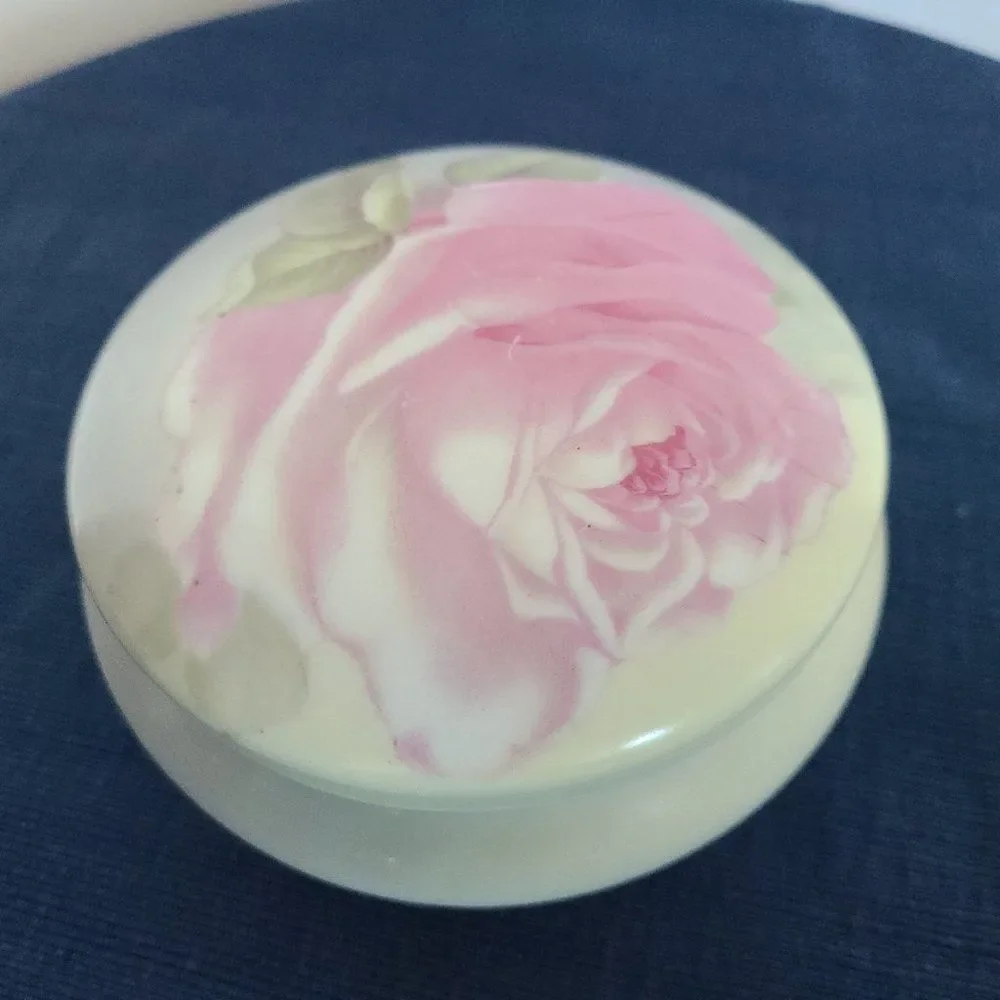 Vintage (1880-1918) Z.S. and Co. Porcelain Trinket Vanity Powder Jewelry Box